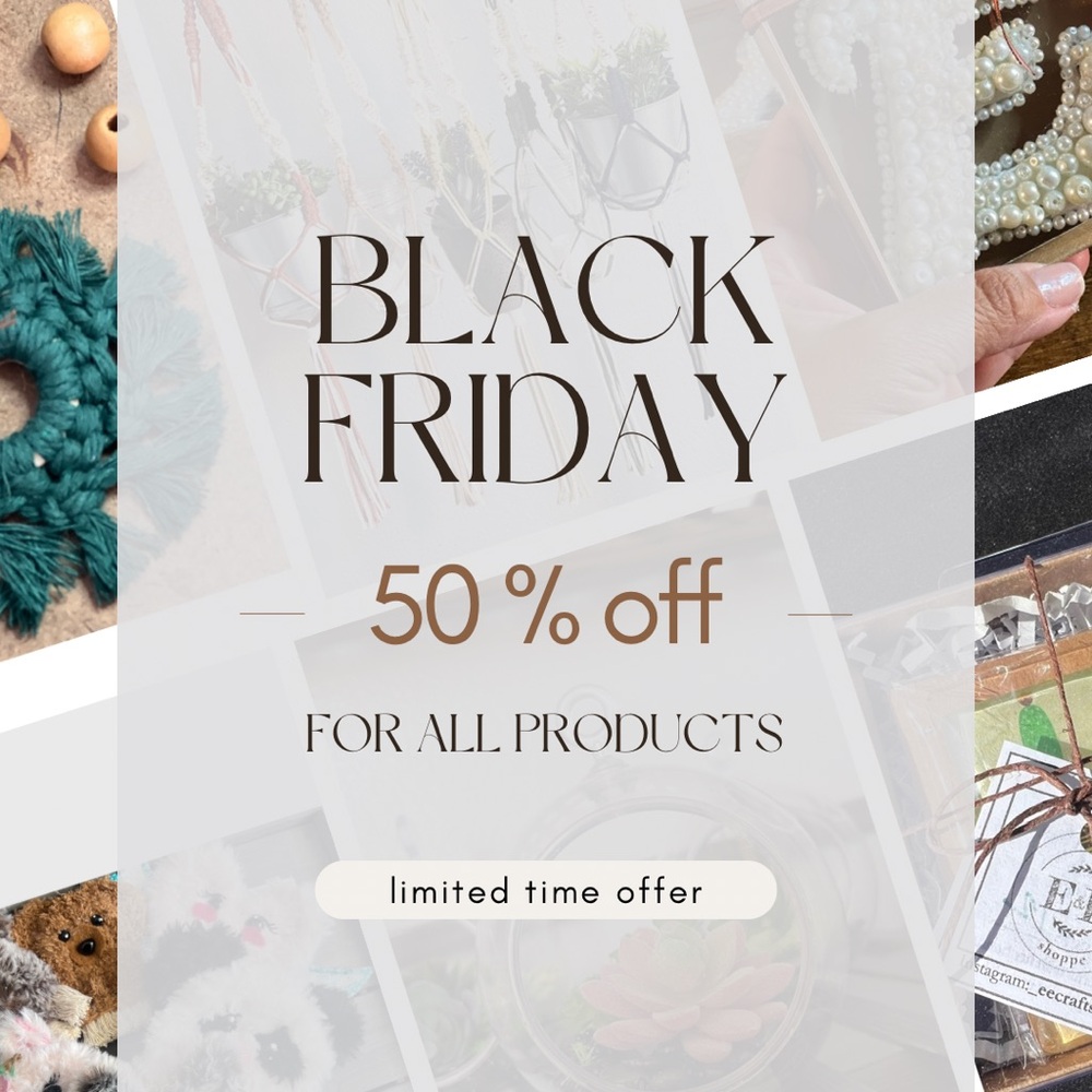 Black Friday Sale! 50% of your total! Free shipping on orders over $30!